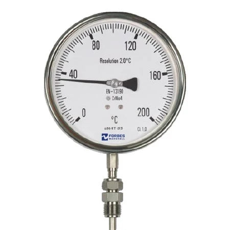 Termómetro Forbes Marshall 0-250 °C dial 4"